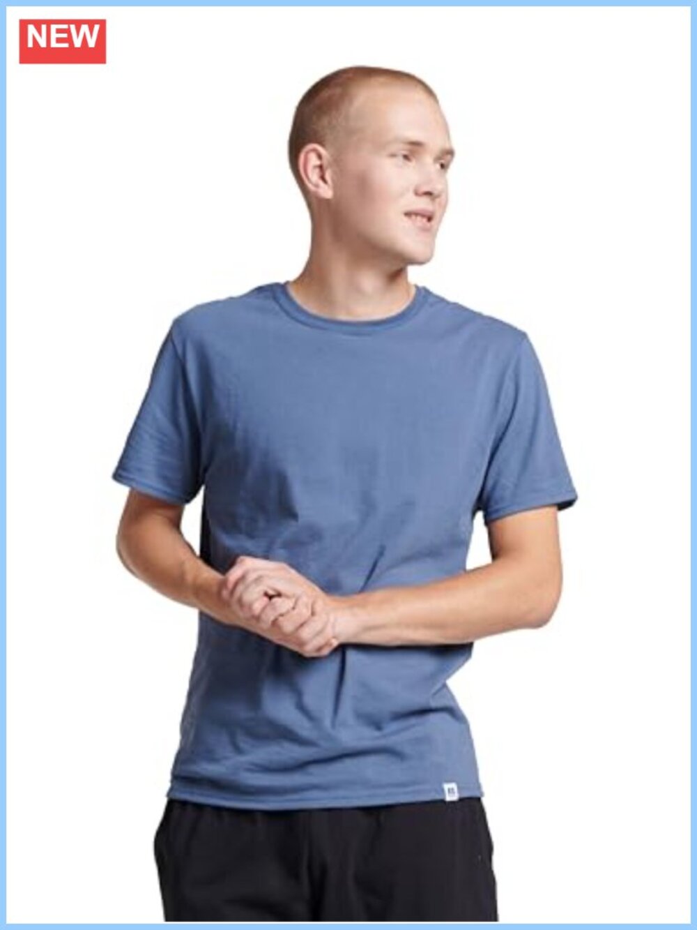 Moisture Wicking Crew Neck Tee with UPF 30, Cotton Blend, Athletic